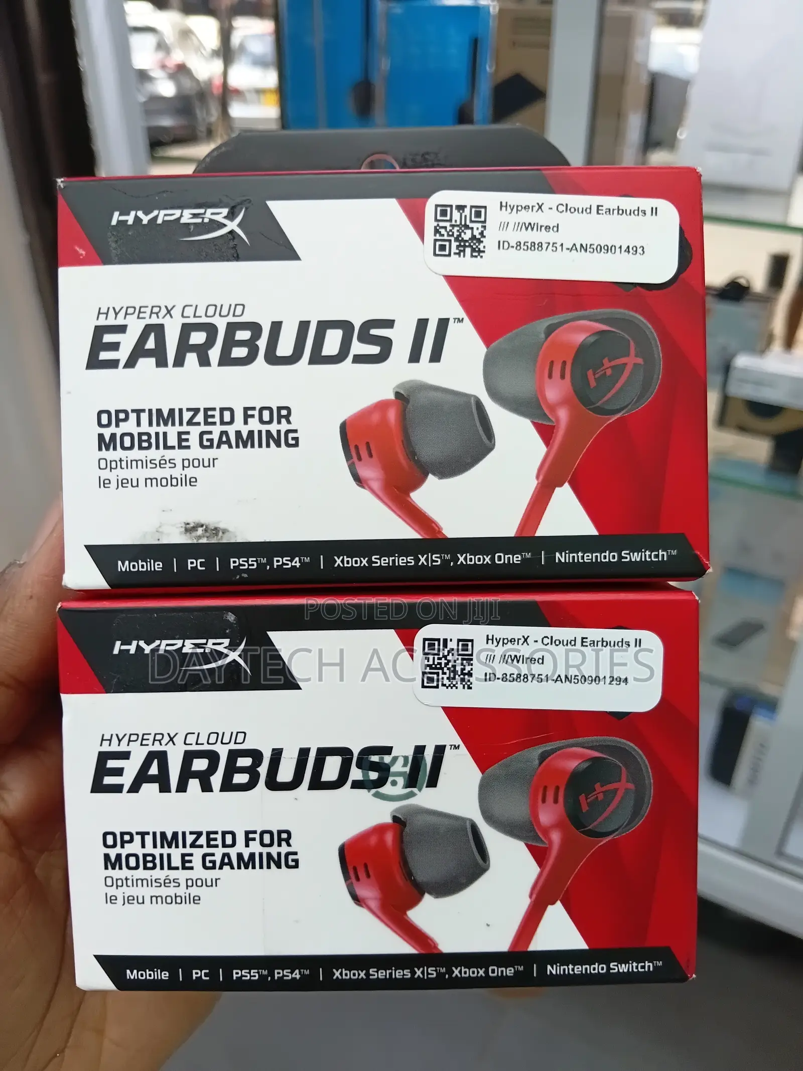 The Hyperx Cloud Earbuds Ii Wired Gaming Earbuds In Red.