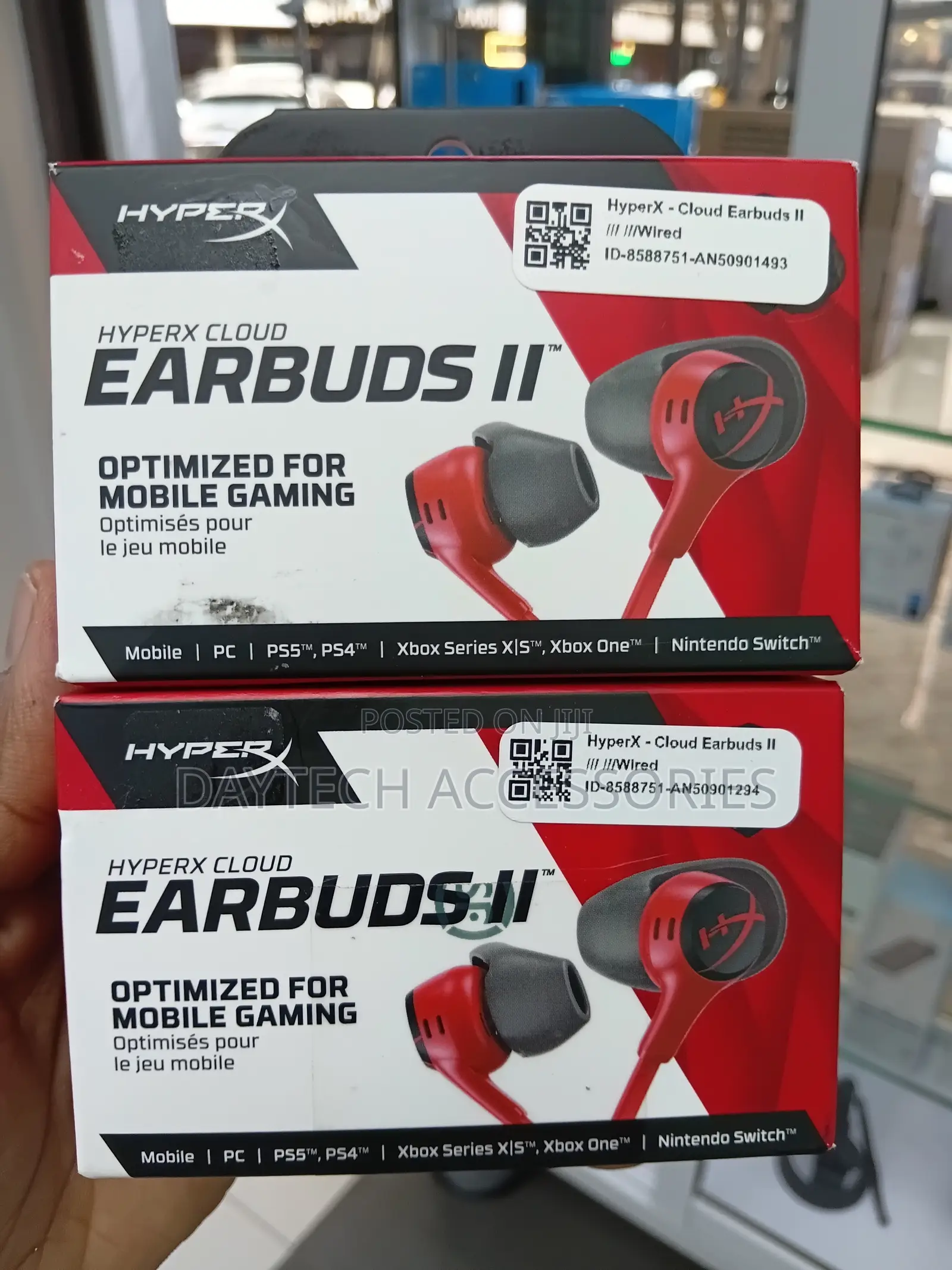 The Hyperx Cloud Earbuds Ii Wired Gaming Earbuds In Red.