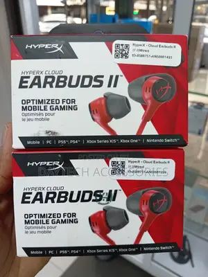 The Hyperx Cloud Earbuds Ii Wired Gaming Earbuds In Red.