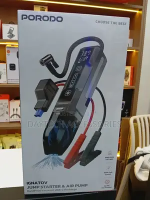 Porodo Ignatov 4-in-1 Car Jump Starter and Air Compressor Combo