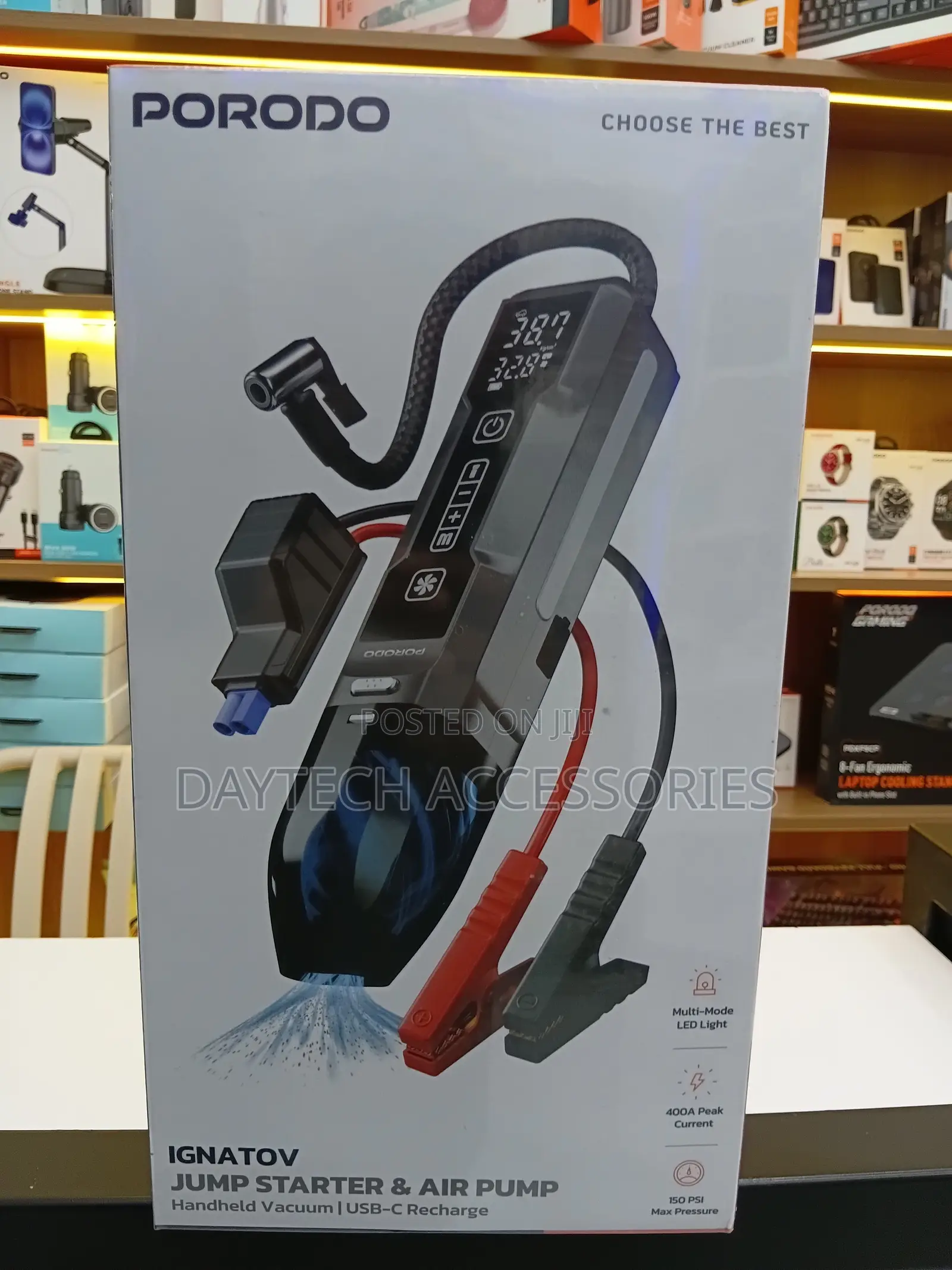 Porodo Ignatov 4-1 Jumpstarter + Vaccum With Tyre Inflator