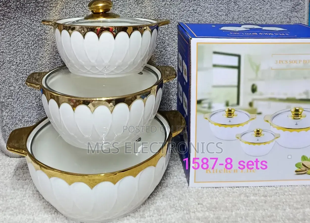 New Arrivals 3 Set Gold Soup Pot 
✓
