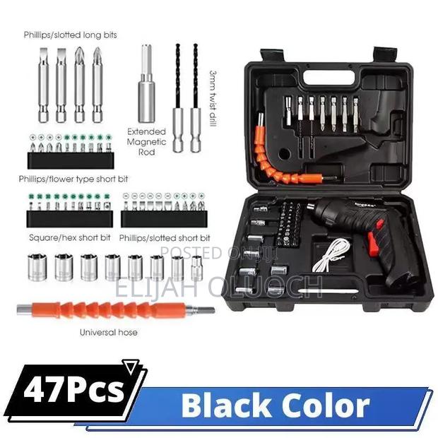47pc Rechargeable Drill Screw Driver Tool Box Set Now Available - thumbnail 2