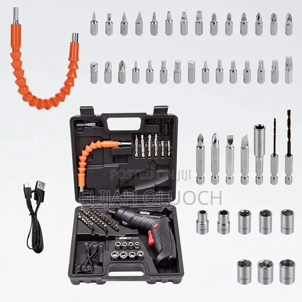 47pc Rechargeable Drill Screw Driver Tool Box Set Now Available