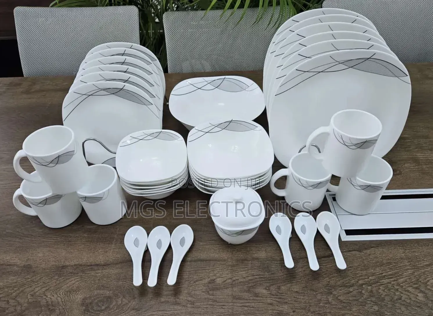 39 Pieces Square Opal Glass Dinner Set