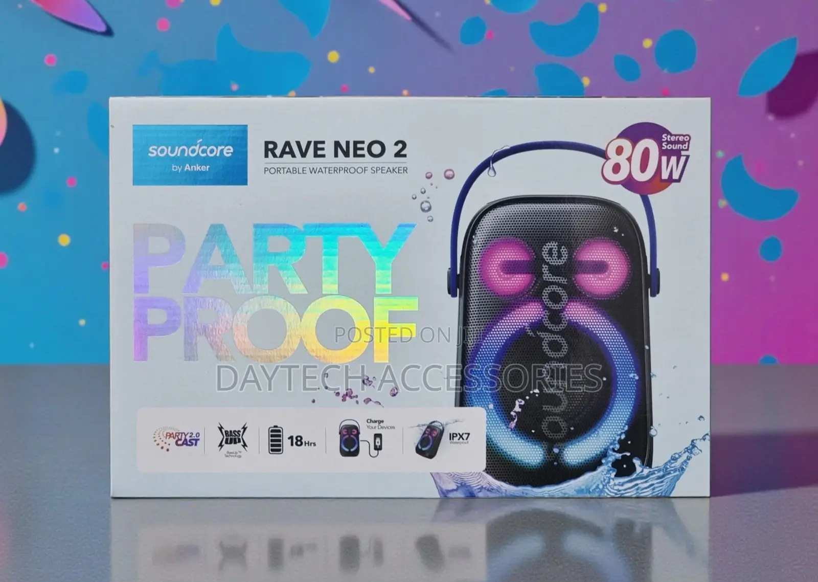 This Is an Anker Soundcore Rave Neo 2 Portable Waterproof Speaker.