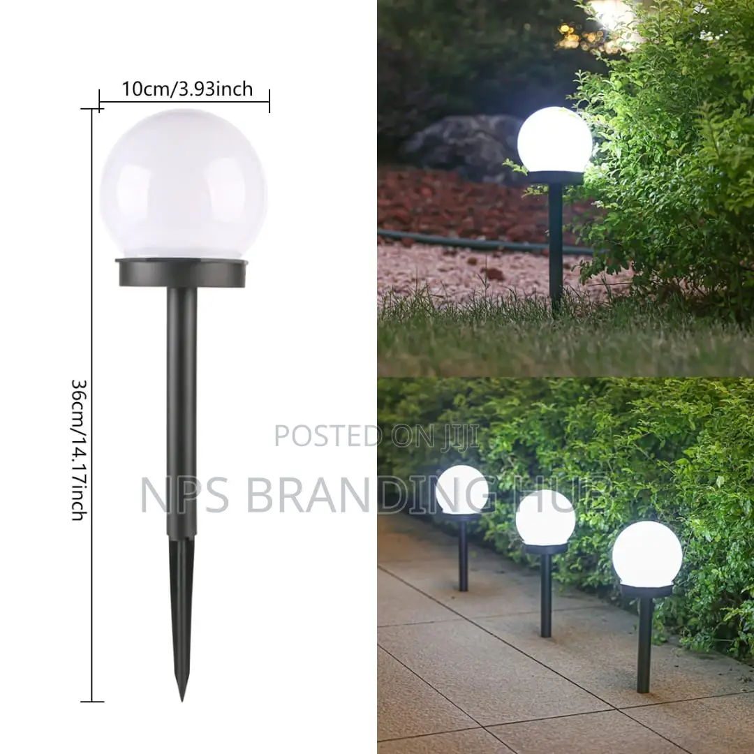 3pcs Waterproof Led Ball Light Lamp Solar Power (N.Y.O