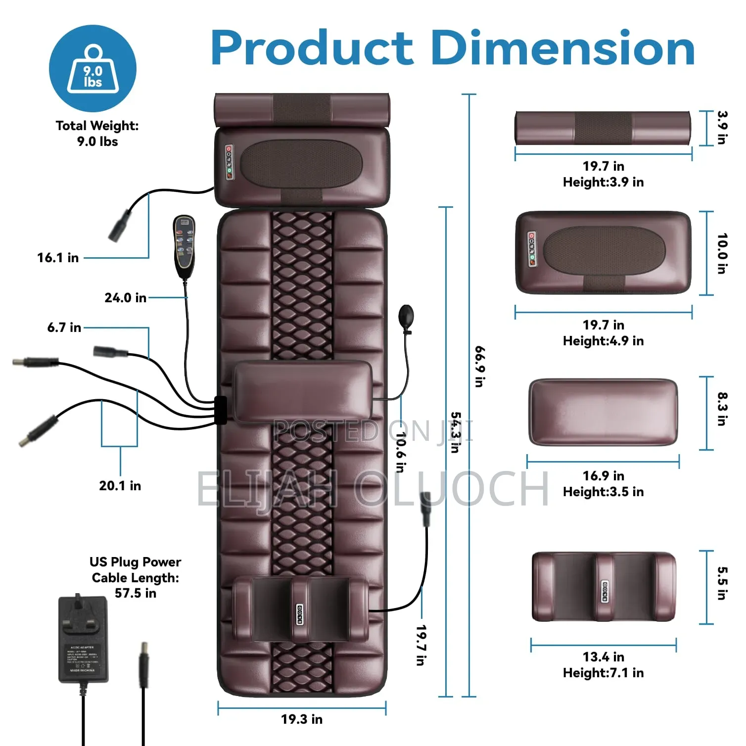 Flexible Any Position Complete Full Body Massage Mattress Seat