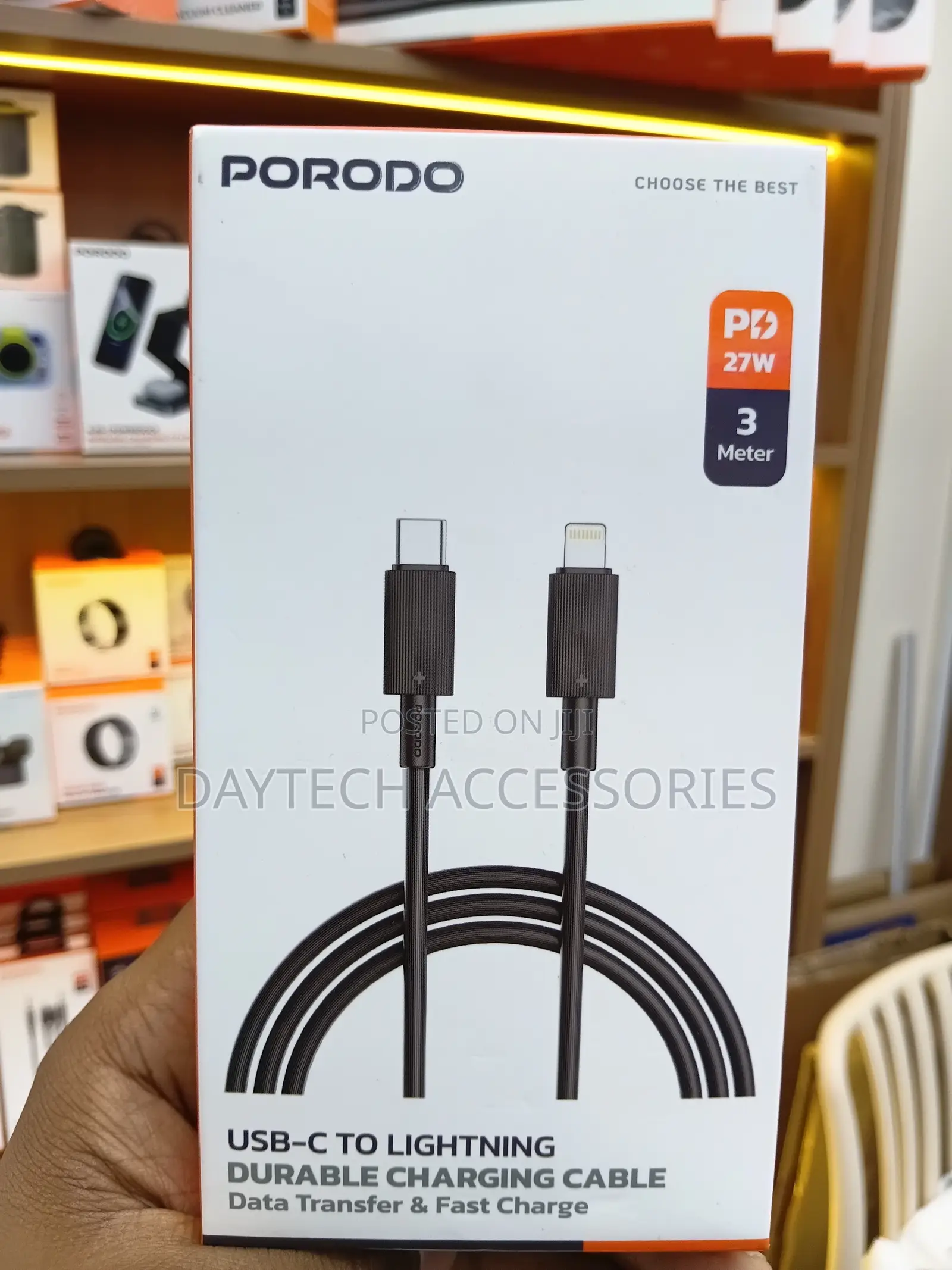 Porodo Usb-C to Lightning Durable Charging Cable 3m