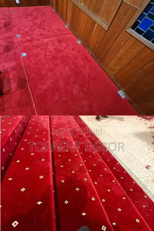 Plain Red and Dotted White Red, Fluffy, Presidential Walltowall Carpet
