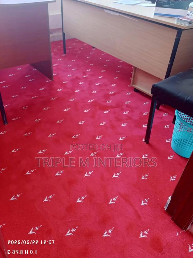 Energetic Interiors: Red Dotted Executive Carpet for Creative Offices - main view