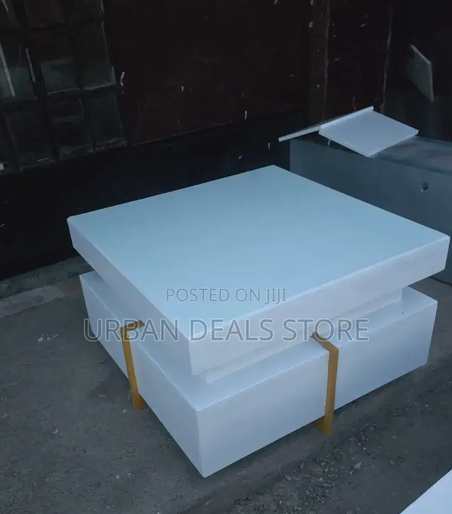 White Executive Modern Square Coffee Table