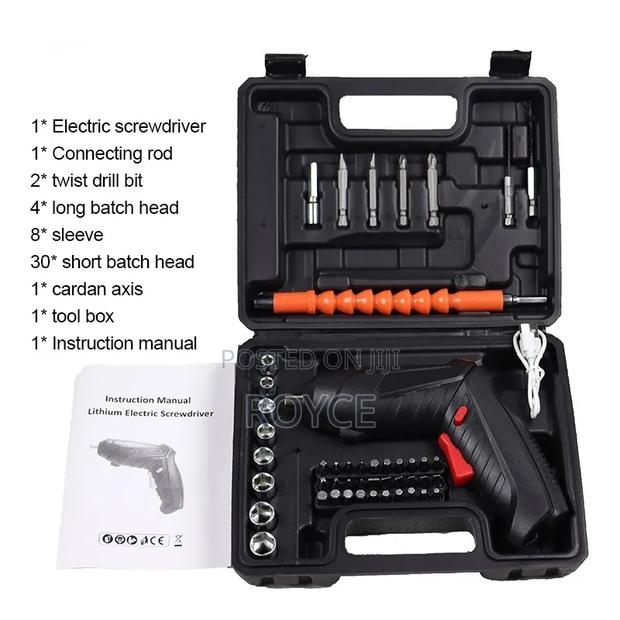 47pcs Rechargeable Drill Screw Driver Tool Box - thumbnail 2