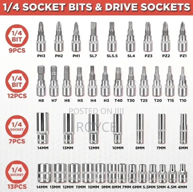 53pcs 1/4" Socket Set