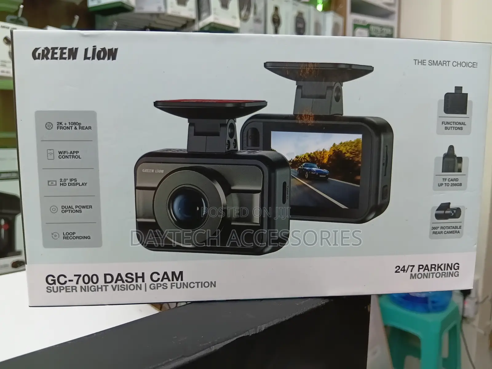 This Green Lion Gc-700 Dash Cam Features Front and 1080p Rear.