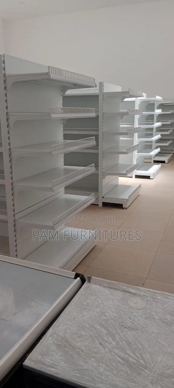 White Supermarket Shelves