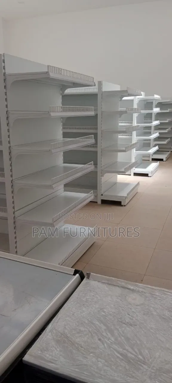 White Supermarket Shelves