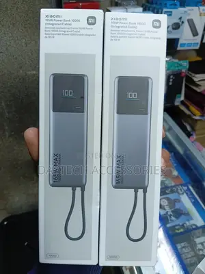 Xiaomi 165w Power Bank 10000mah With an Integrated Cable and Display.