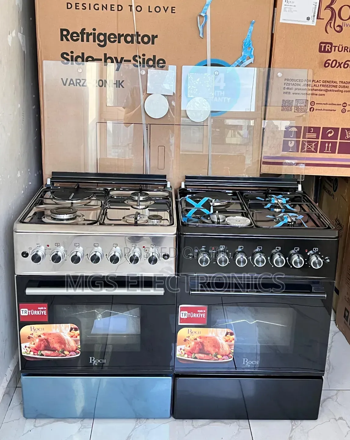 Turkey Roch Black 60×60 Standing 3+1 Cooker With Electric Oven