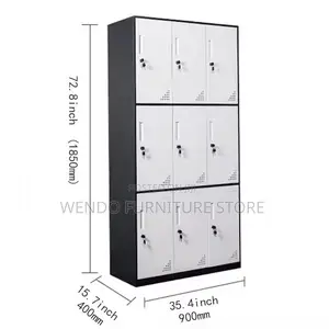 Office Cabinet; 9 Lockers Steel Office Cabinet