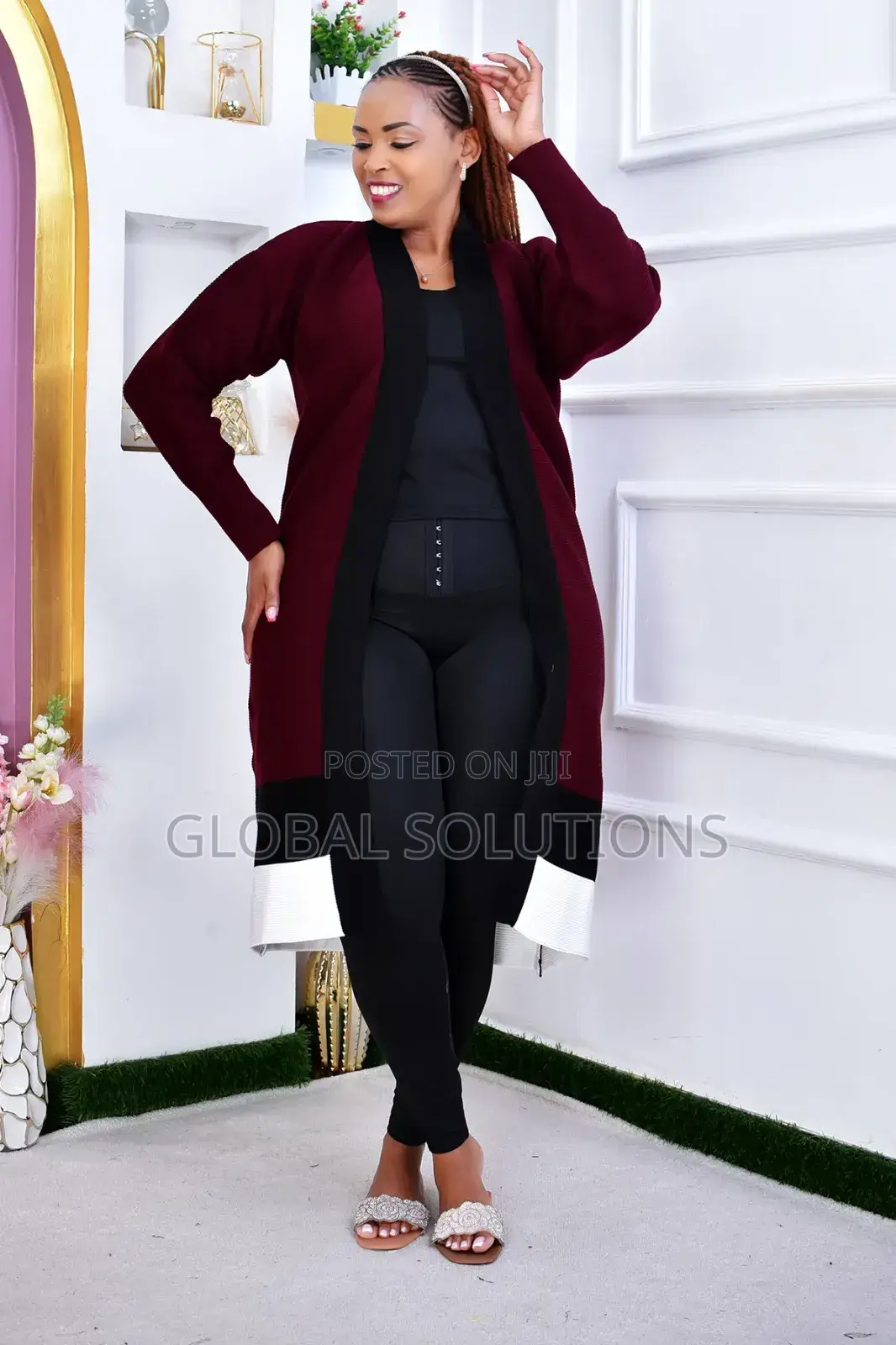 Free-Size Long Knit Kimono Sweater/Cardigan