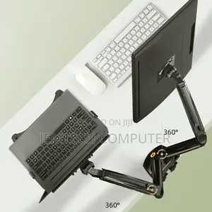 North Bayou F160-Fp Dual-Arm Monitor Mount Laptop Tray 12-17 Inch