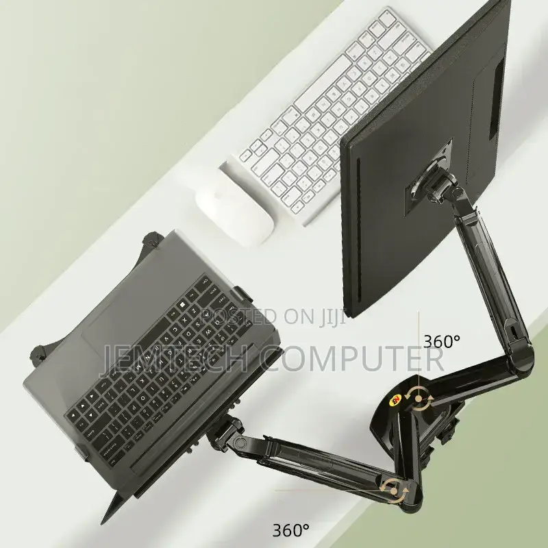 North Bayou F160-Fp Dual-Arm Monitor Mount Laptop Tray 12-17 Inch