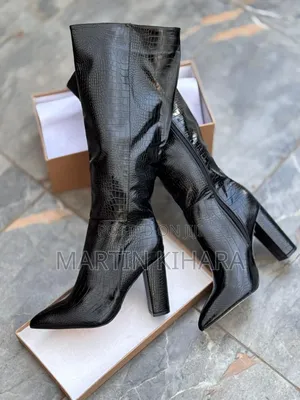 Ladies Knee Length Block Heel Boots (Size 37-42)