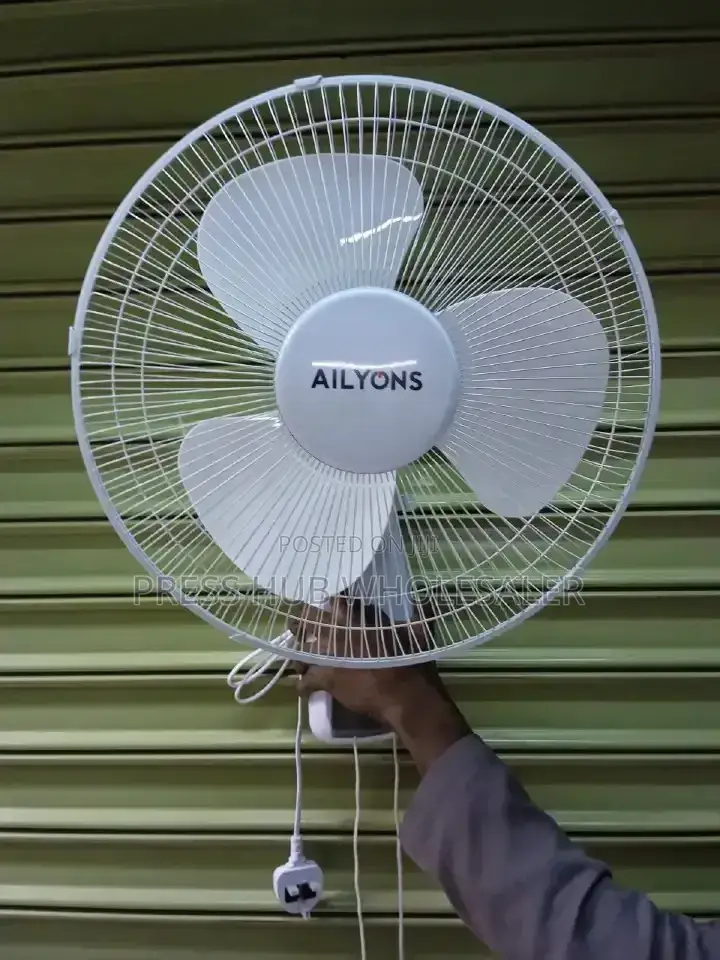 Ailyons 16-Inch Wall Mount Fan – 3-Speed Control, White
