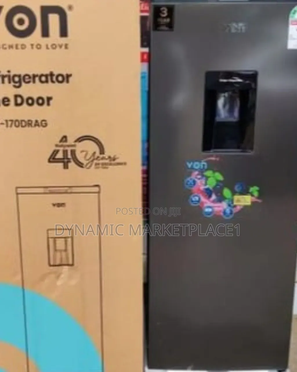 Von Fridge 176litres With Dispenser Single Door Refrigerator