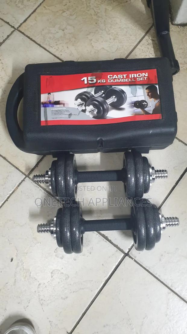 15kg Adjustable Chrome Plated Dumbell Weight Set