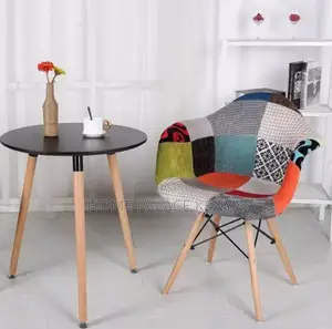 Lounge Chair: Eames Style Fabric Chair With Colourful Upholstery
