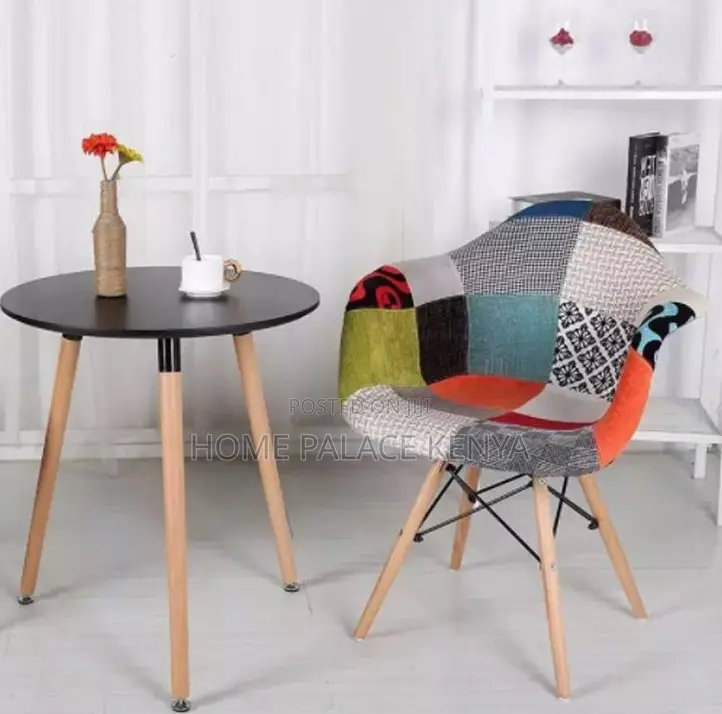 Lounge Chair: Eames Style Fabric Chair With Colourful Upholstery