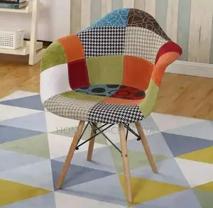 Lounge Chair: Eames Style Fabric Chair With Colourful Upholstery