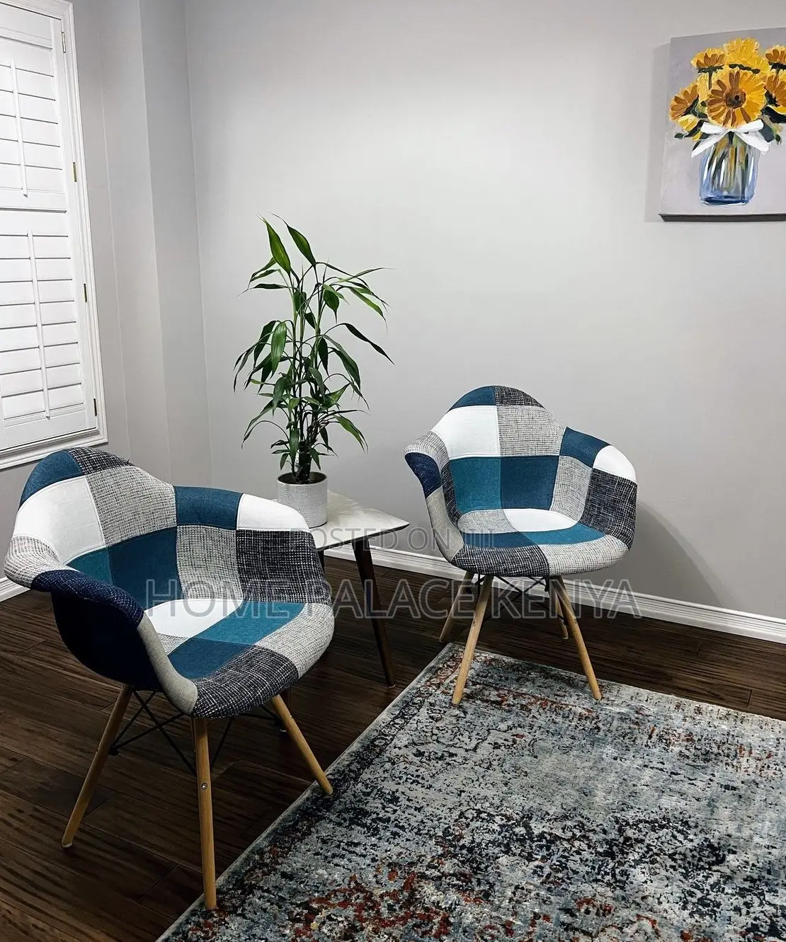 Lounge Chair: Eames Style Fabric Chair With Colourful Upholstery