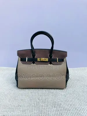 Premium Tricolor Leather Top-Handle Bag - With Gold Hardware