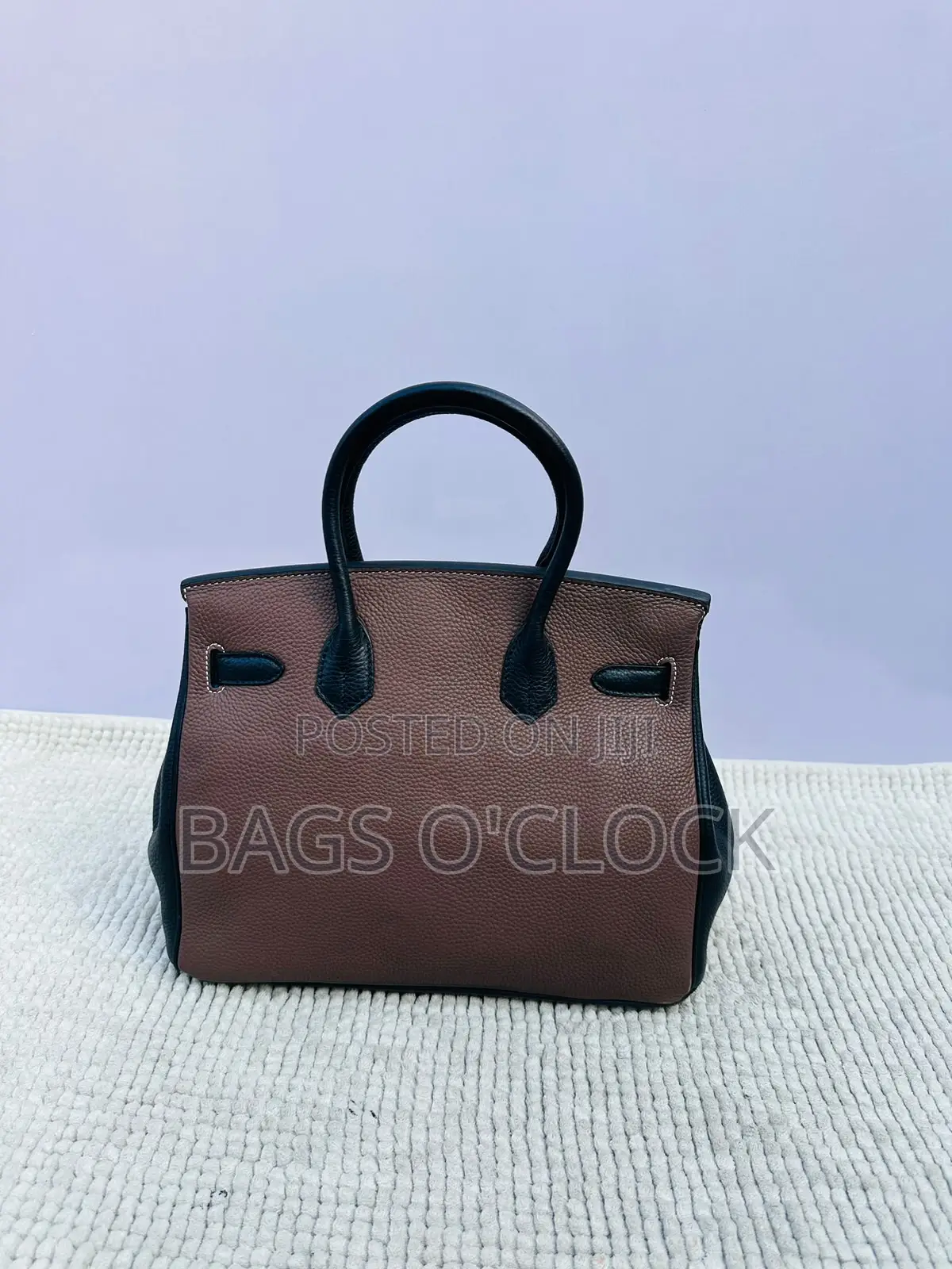 Premium Tricolor Leather Top-Handle Bag - With Gold Hardware