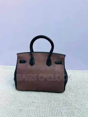 Premium Tricolor Leather Top-Handle Bag - With Gold Hardware