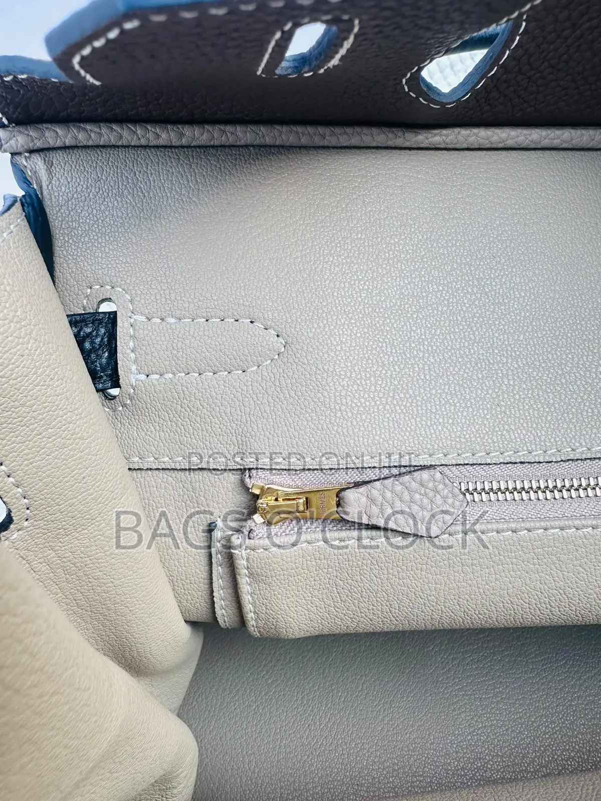 Premium Tricolor Leather Top-Handle Bag - With Gold Hardware
