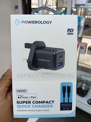 This Is a Powerology 35w Super Compact Quick Charger Dual Ports.