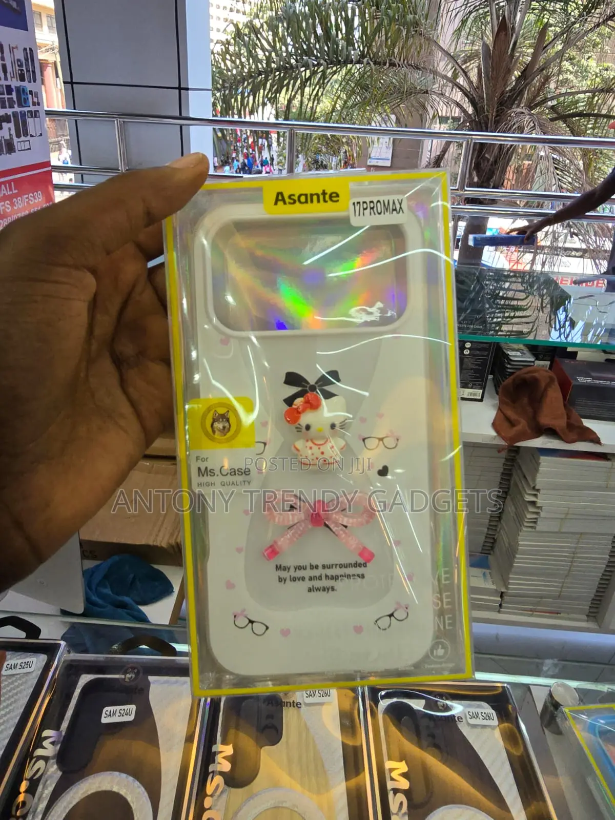 Cute Hello Kitty Cover for iPhone 17 Pro Max With Charm