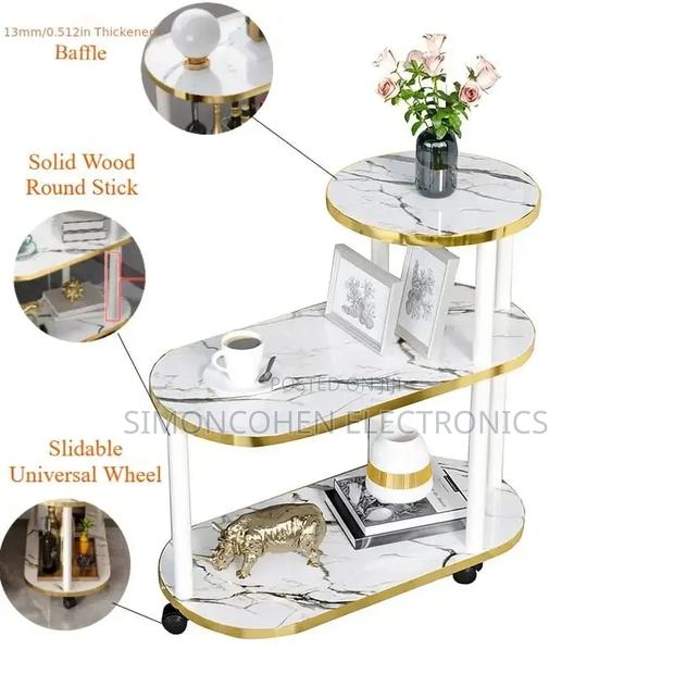 60x30x67cm 3 Layer 2 Oval Round Top Trolley Rack - thumbnail 2