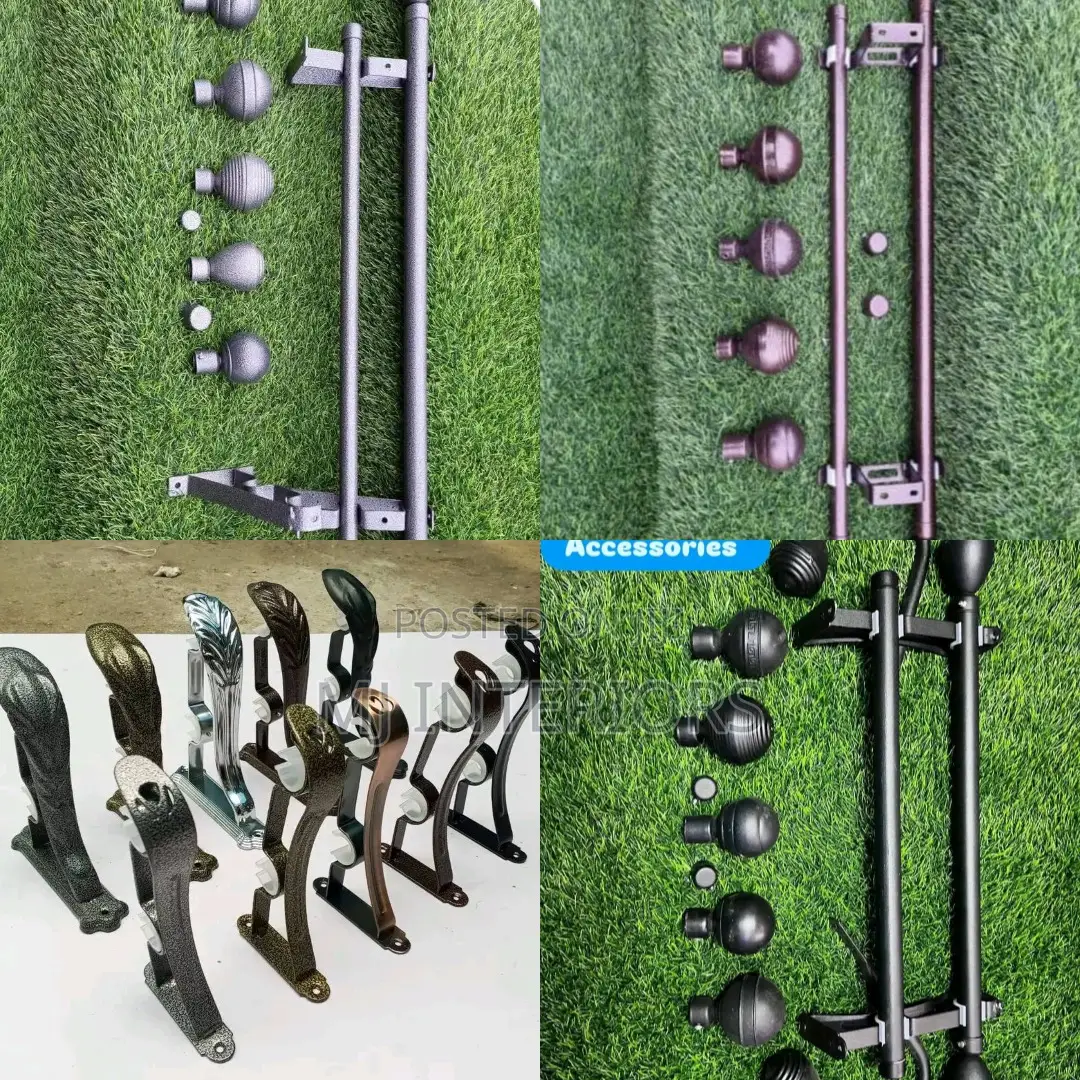 Modern Steel Curtain Rods With Elegant Decorative Features