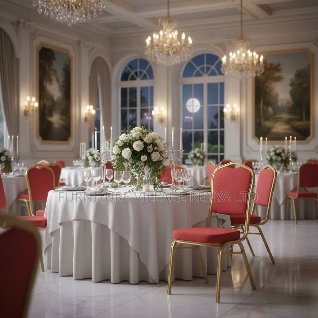 Red Fabric Wedding Event's Chair.
