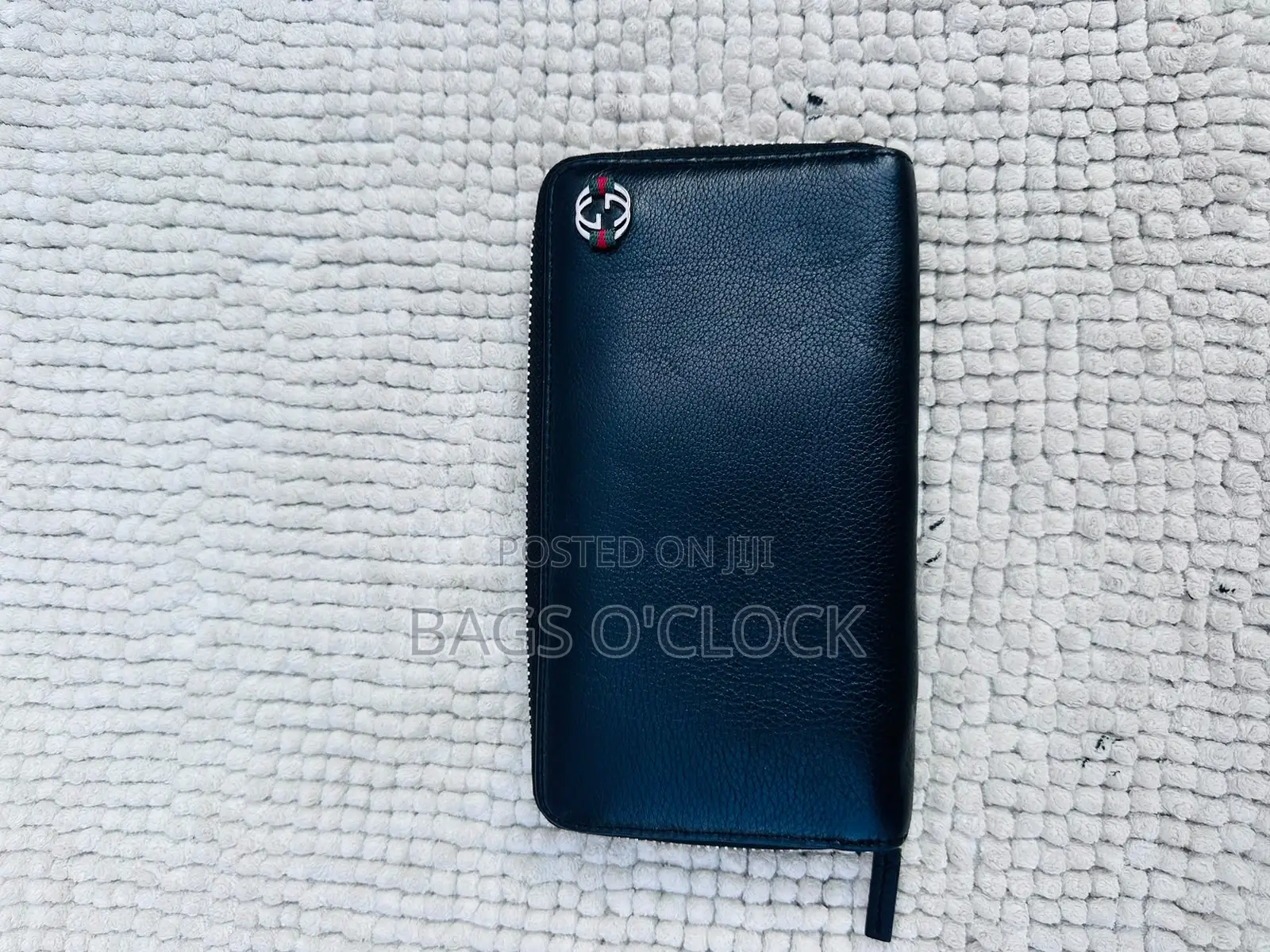 Gucci Interlocking Gg Black Leather Zip-Around Long Wallet
