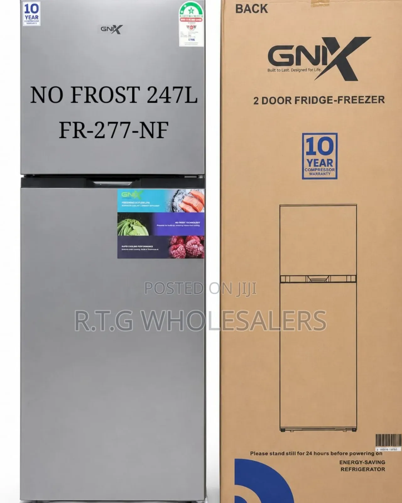 Gnix 247l Frost-Free Double Door Fridge With Freezer