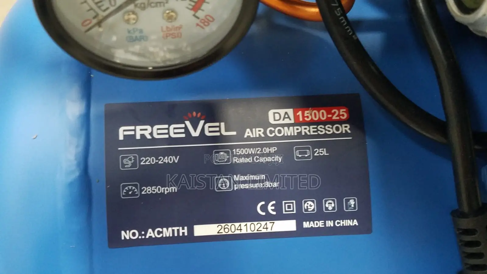 Freevel 25l Air Compressor 2hp 1500w. Air Compressor