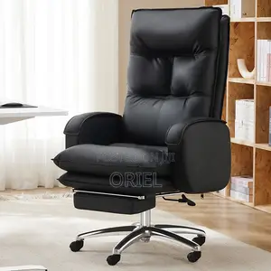 Office Chair : Black Leather Executive Office Chair