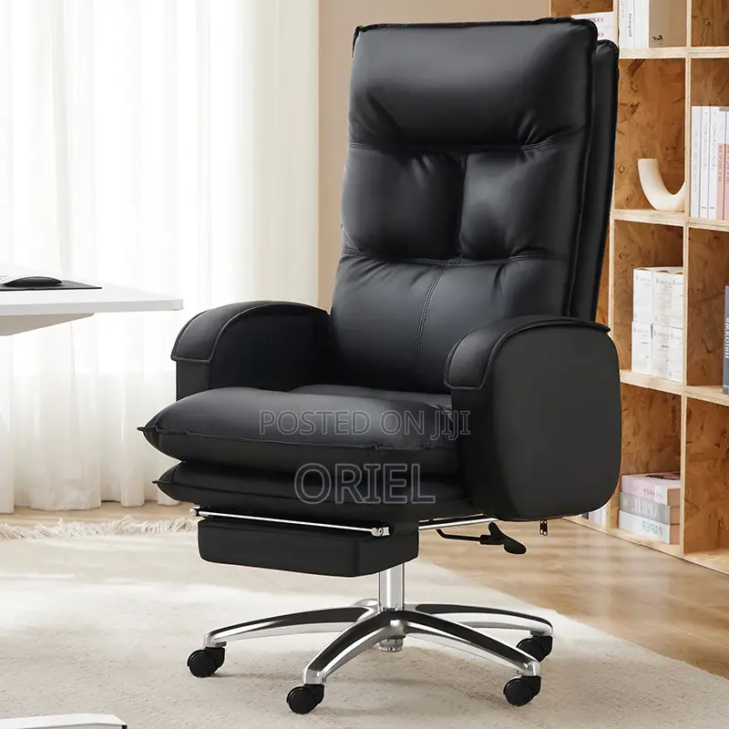 Office Chair : Black Leather Executive Office Chair