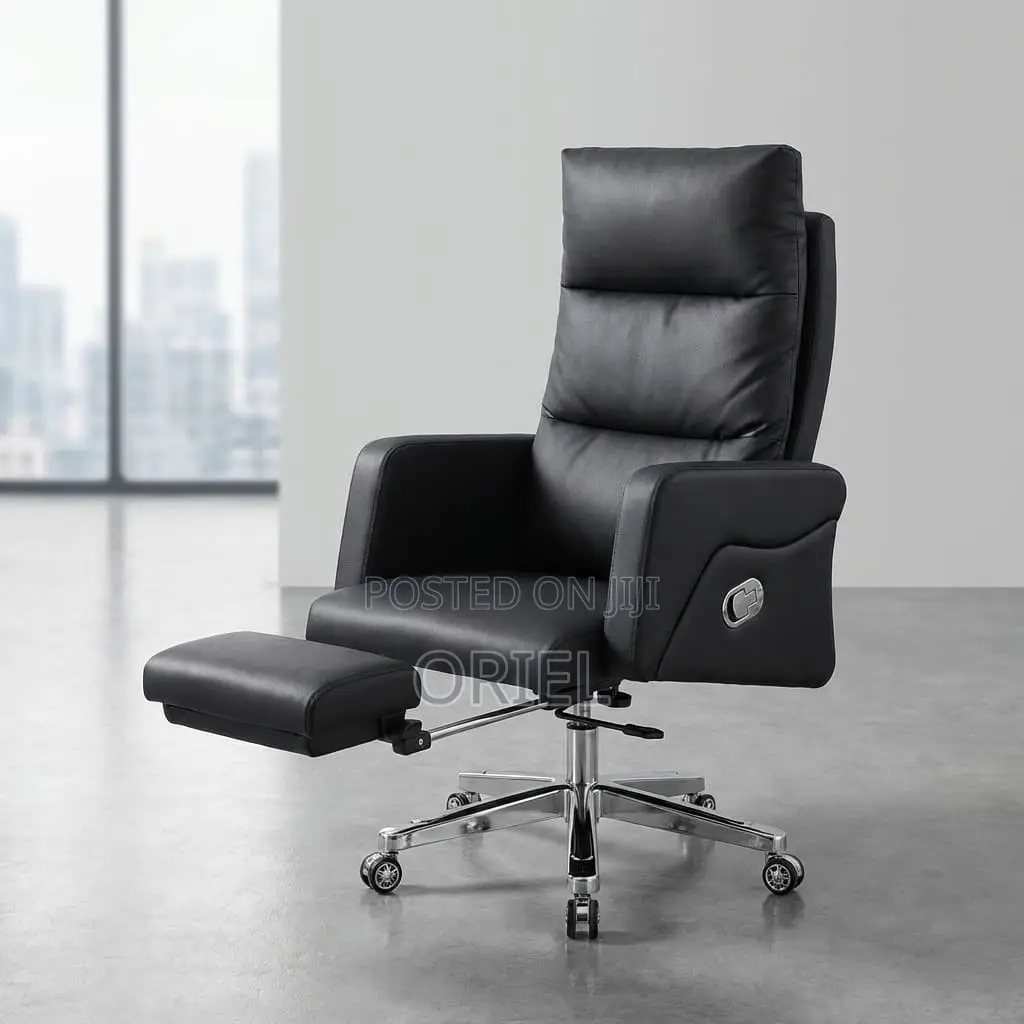 Office Chair : Black Leather Executive Office Chair